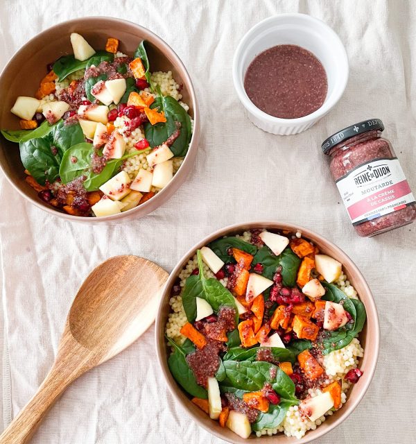 Salade hivernale à la moutarde à la crème de cassis