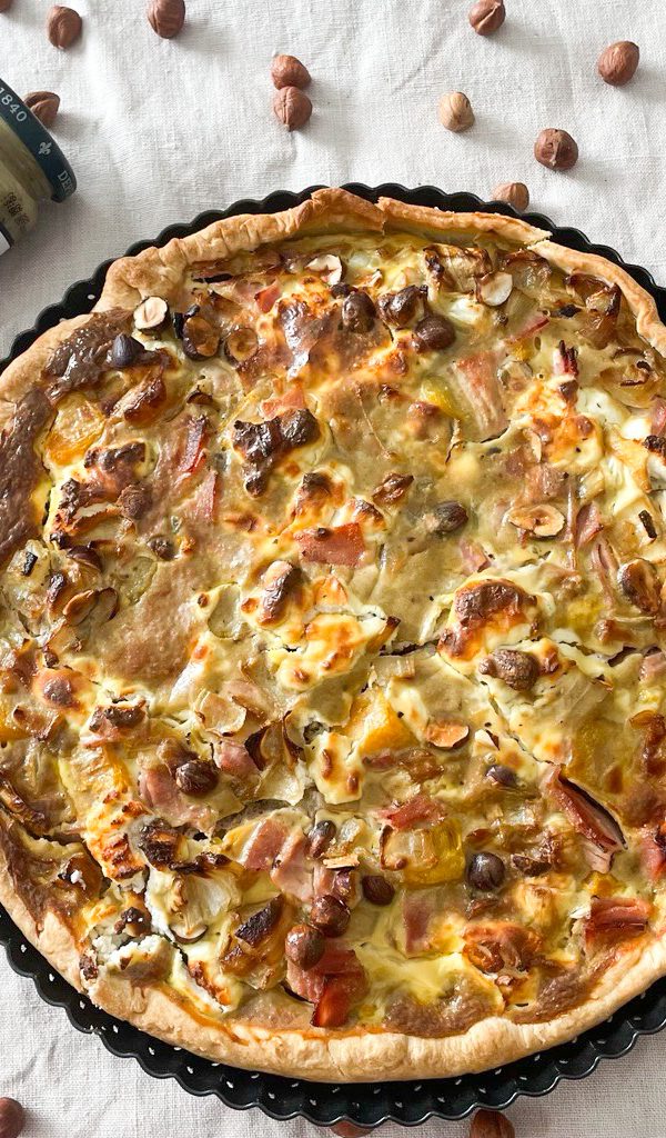 Tarte automnale à la moutarde aux noix