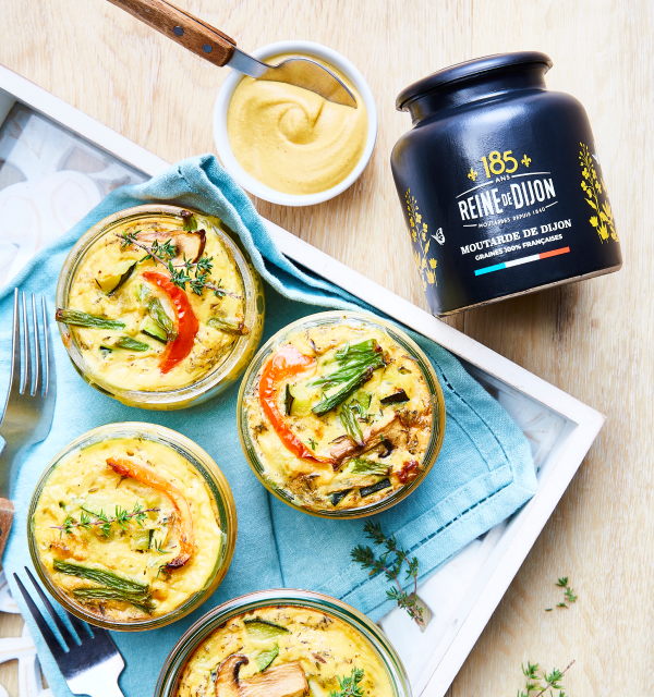 Petits flans de légumes à la moutarde de Dijon